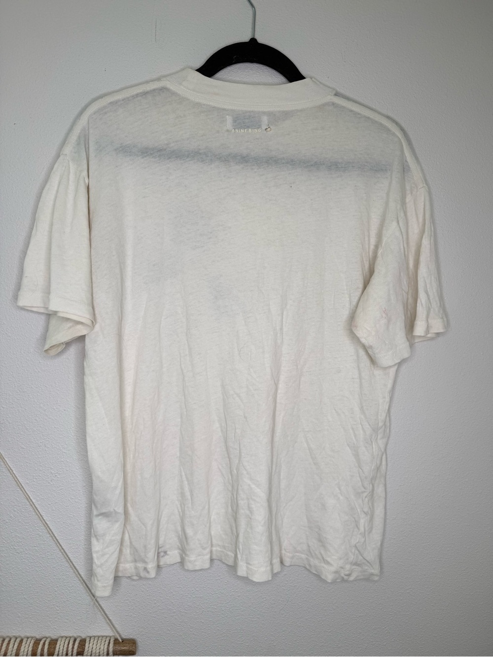 Anine Bing Ashton Tee Vintage Bing in Washed Buttercream sz S guc - Picture 4 of 8
